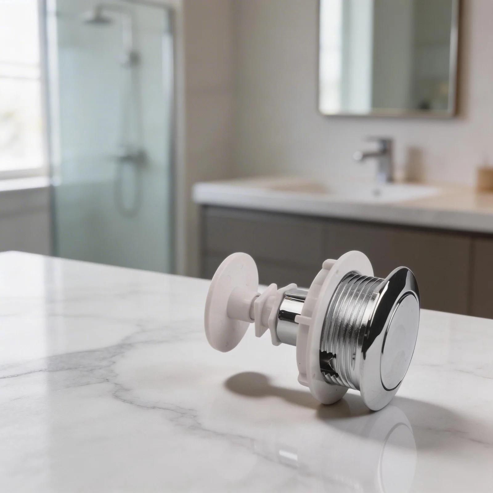 ABS For Toilet Flush Button with Single or Button Plus Bracket Options 55mm Diameter Offering Sturdy and Consistent Performance