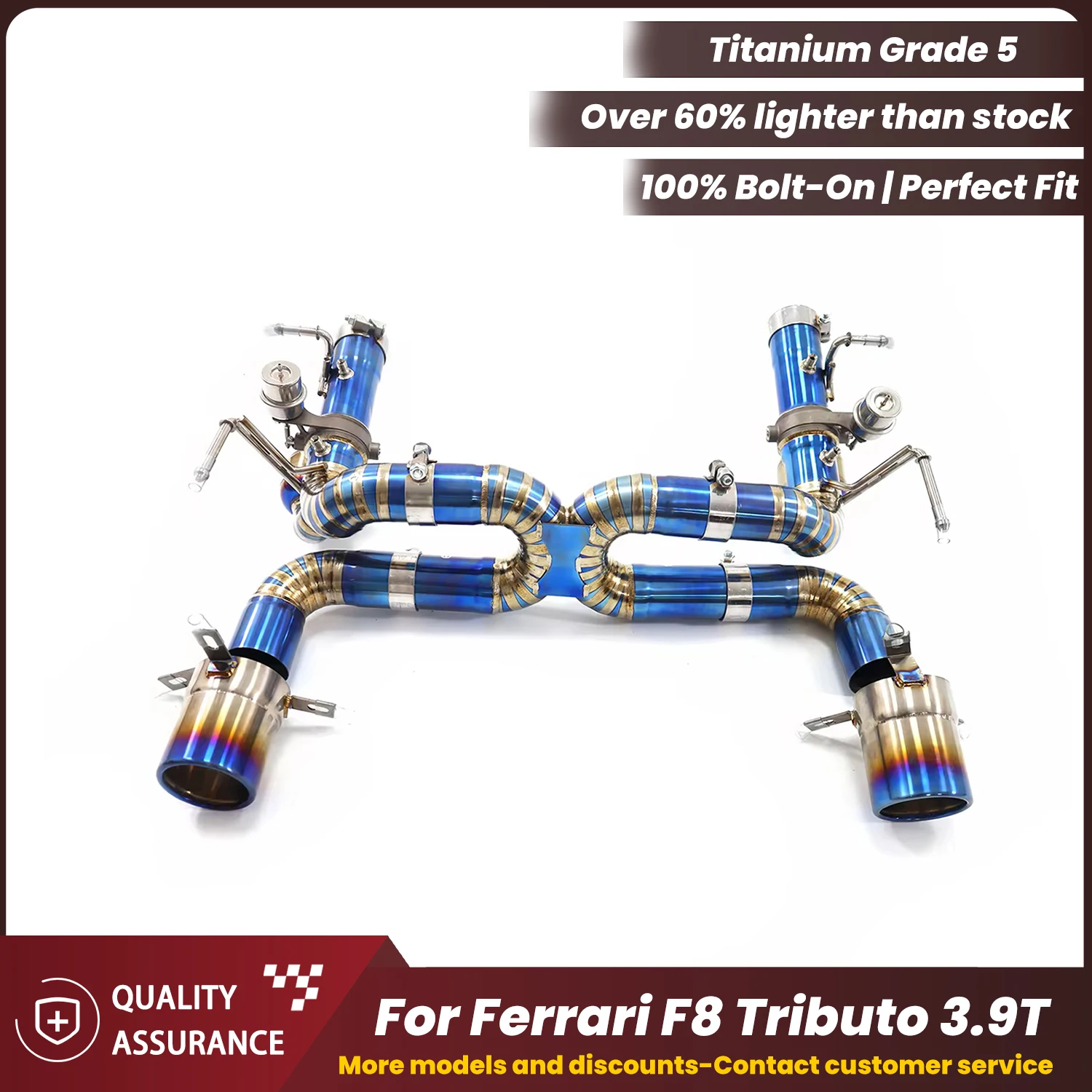 

Клапанный спортивный звук ECCF TItanium Catback выхлоп для высокопроизводительной системы Ferrari F8 Tributo 3.9T