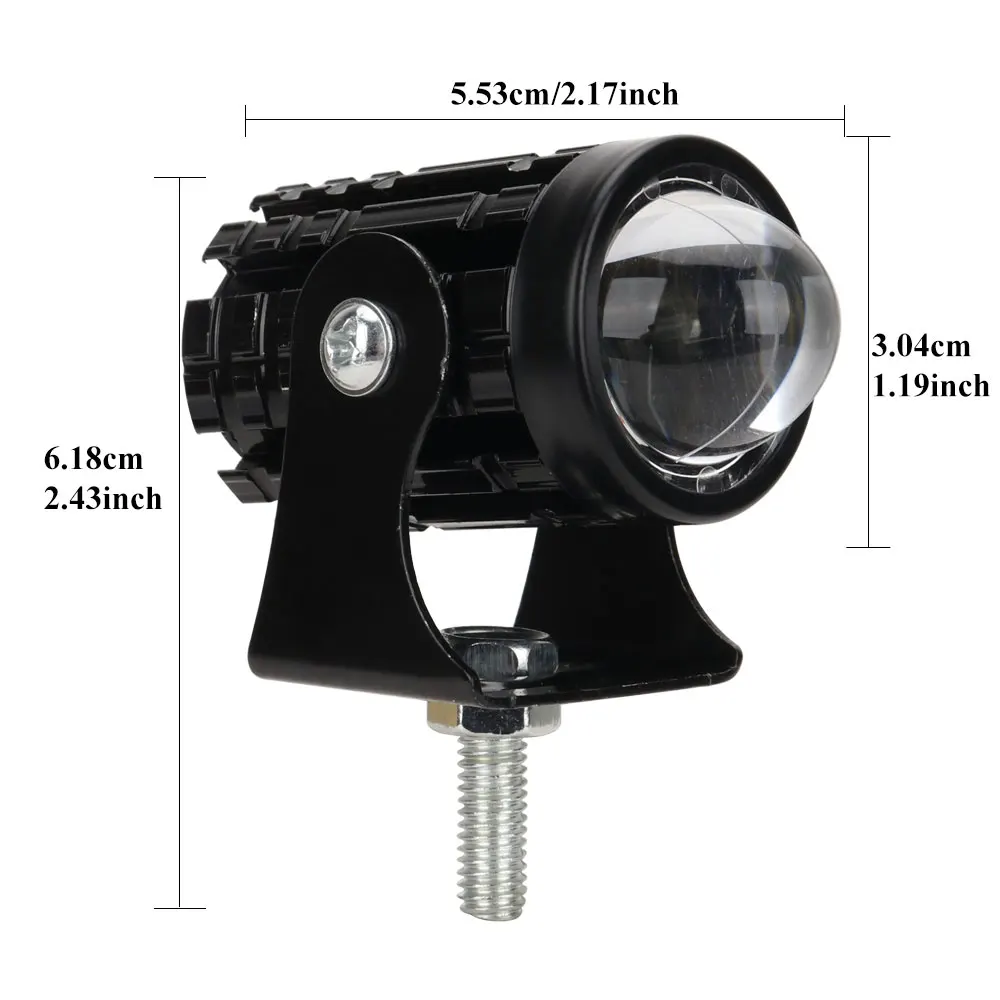 1Pcs Motorcycle Mini Spotlight Dual Color Driving Light ATV Scooter Motorbike Auxiliary Lamp LED Projector Lens Fog Light Access image 4