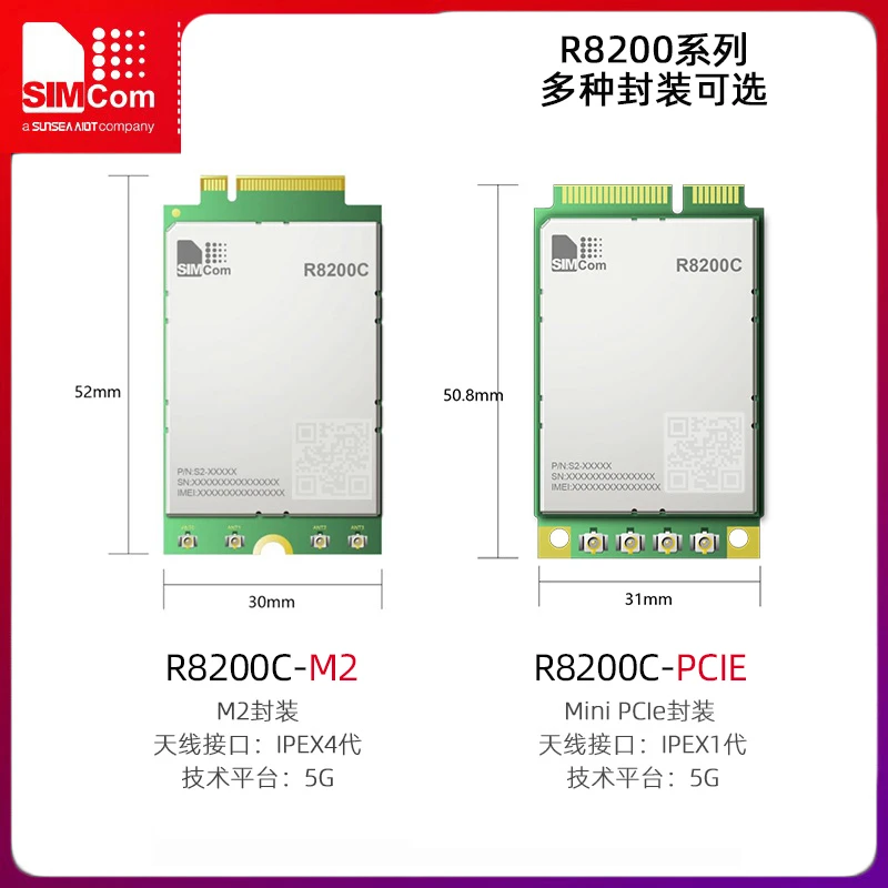 SIMCOM SIMCOM Internet delle cose Modulo di comunicazione 5G Pacchetto R8200C-PCIE Modulo M2 Piattaforma domestica