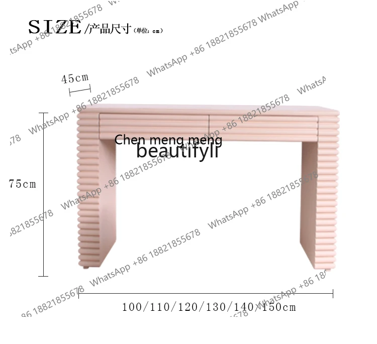 Boys and Girls Room Pink Dressing Table Study Desk Dresser Girls Simple Bedroom Dressing Table