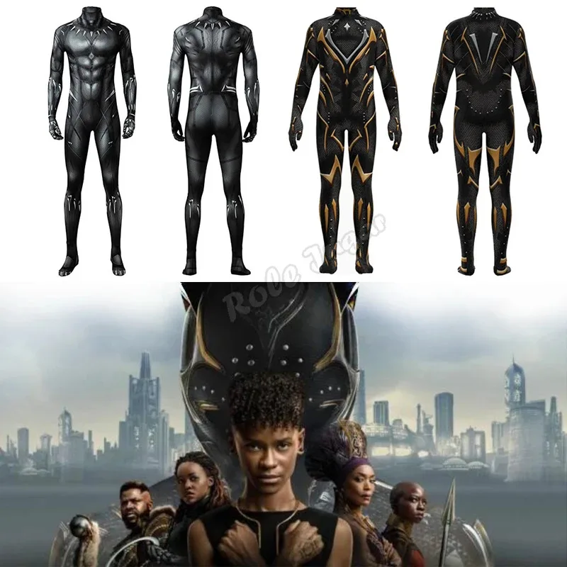 

Комбинезон супергероя Wakanda Forever, черная пантера, боди для женщин, мужчин и детей, пантера 2 Shuri, карнавальный костюм зентай для вечеринки, карнавал