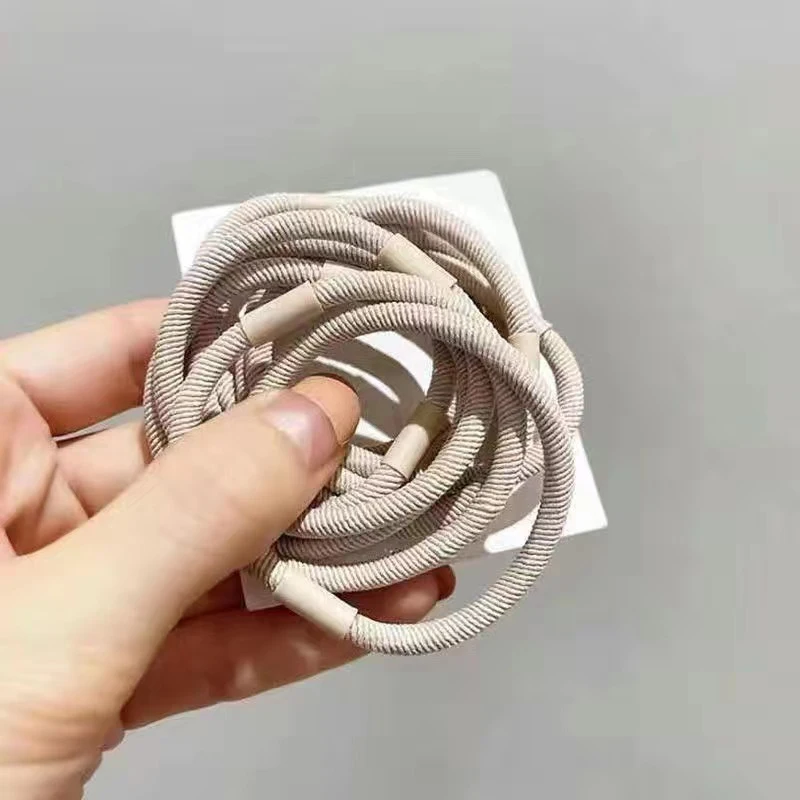 10Pcs Plain Color Thick High Elasticity Hair Band For Women Girls Elastic Ponytail Holder Rubber Band Fashion Hair Accessories
