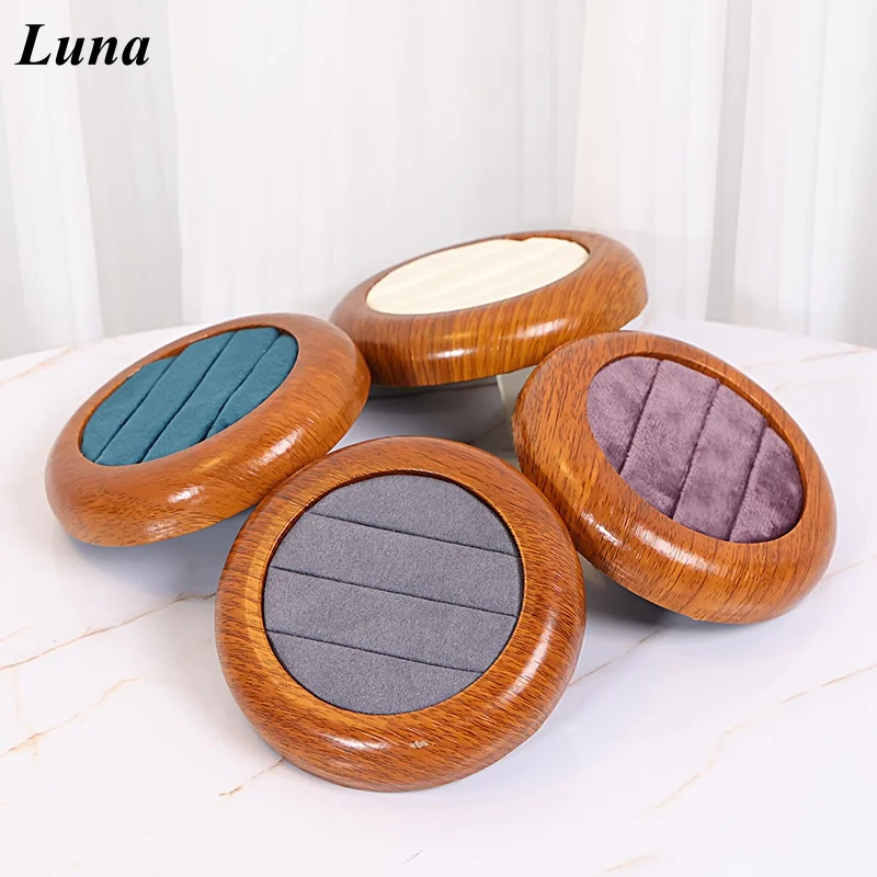 

Wood Grain Microfiber Jewelry Tray - Ring Storage Holder & Earring Display Stand, Premium Jewelry Display Prop for Retail & Home