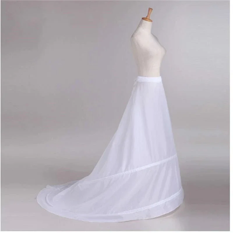 

Underskirt Wedding Skirt Slip Accessories Chemise 2 Hoops For A Line Tail Dress Petticoat Crinoline 2022