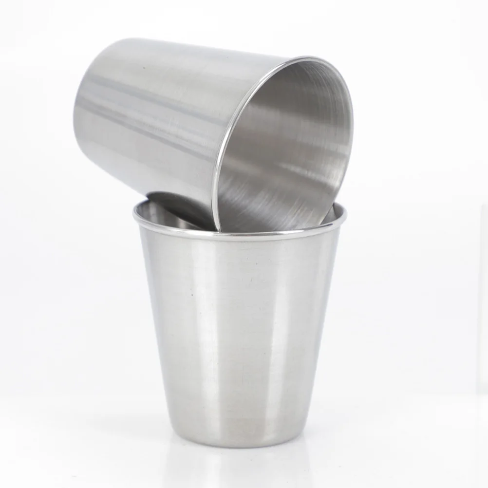 

10pcs Stainless Steel Cups Household Drink Cup Reusable Water Cups For Coffee Juice Hot Cold Drinks Travel Camping