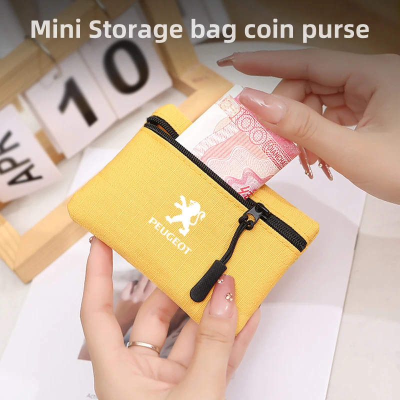 شعار سيارة محفظة نسائية للعملات المعدنية خمر قماش المحفظة الصلبة باليد البريدي بطاقة المحفظة لبيجو 407 508 2008 5008 307 308 3008 208 #4