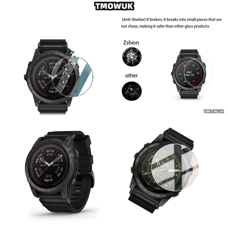 

​​Durable Display Cover Shield For Garmin Tactix 7 Pro Tactix7 AMOLED Tactix 8 51mm Tactix8 47mm - Glass 9H Clear​​