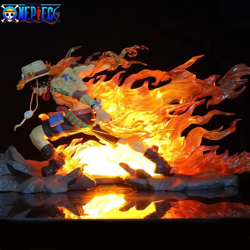 New Portgas·D· Ace Figure One Piece Action Figurine Flame Drifting Ace Anime Illuminable Pvc Collectible Model Doll Toys Gifts