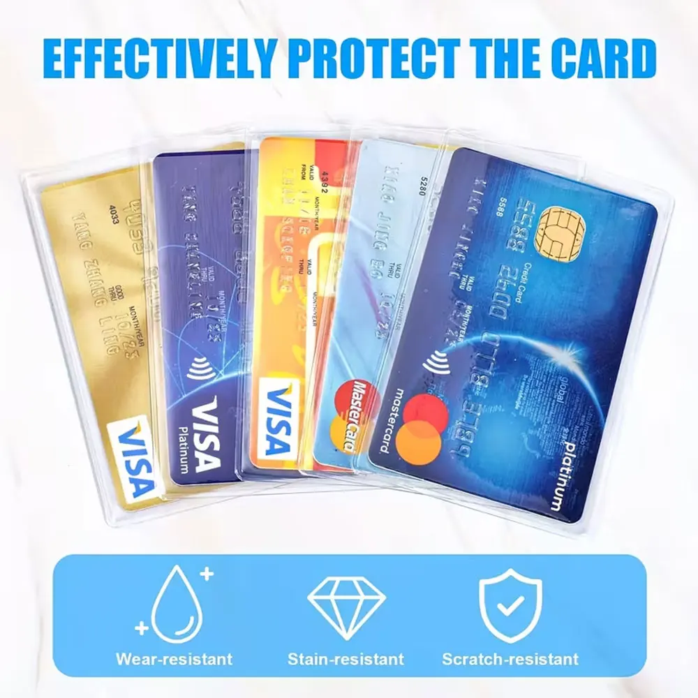 Multi-Card Protective Sleeves, Clear, Durável, PVC, Water-Resistant, Scratch-Proof, Safety Guard, Seu Crédito, ID, 20 Packs
