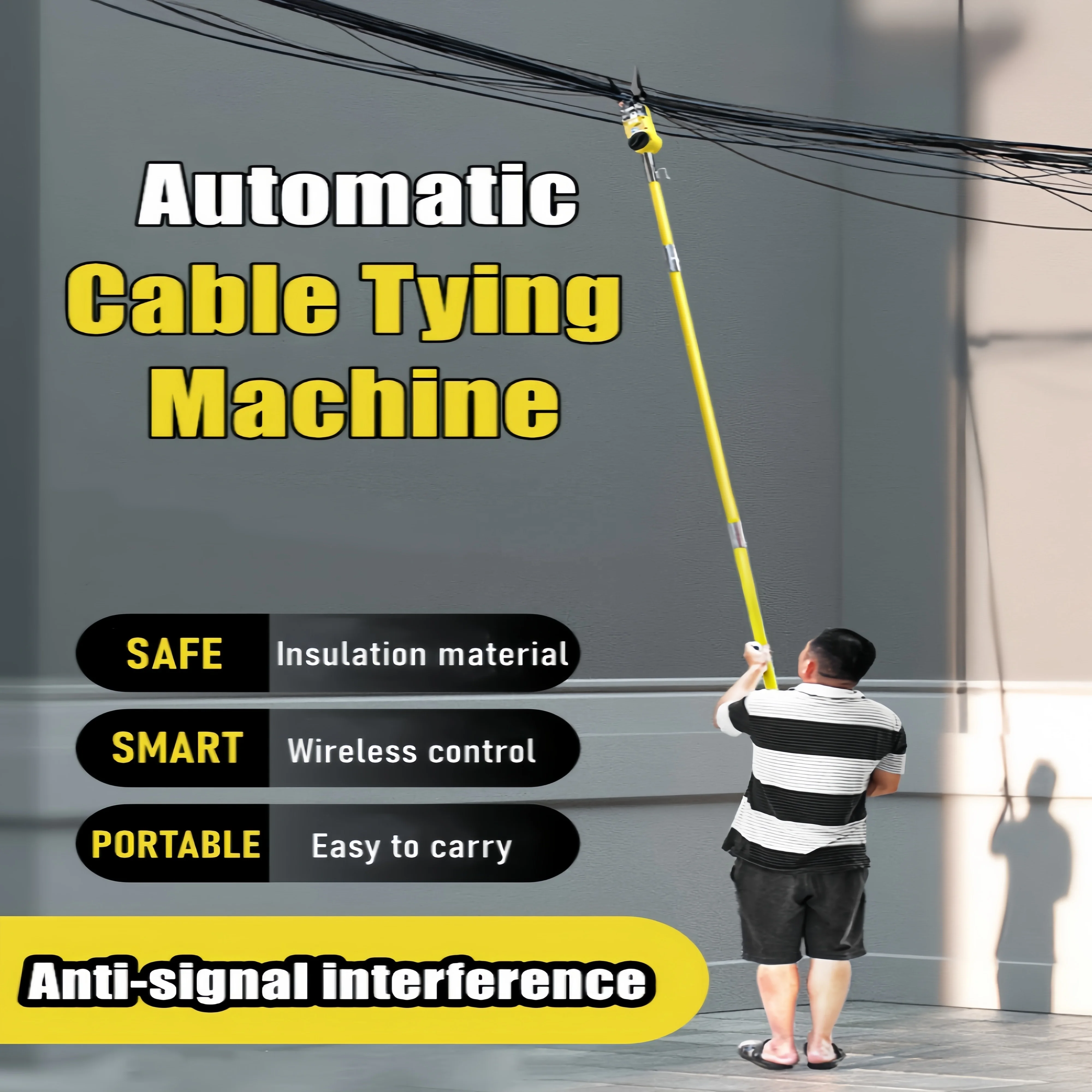 Automatic Cable Tying Machine, Optical Cable Binding, High Altitude Wire Organizer, Tidy Up Electric Wires, Wiring Harness Tool