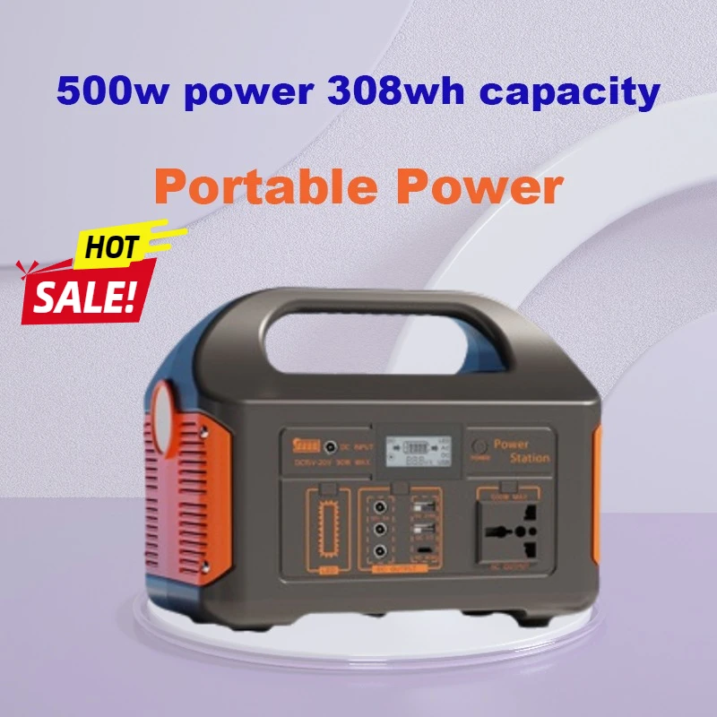 Centrale elettrica portatile Powerstation da 500 W con prese CA Batteria LiFeP04 da 460 Wh per camper da campeggio all'aperto