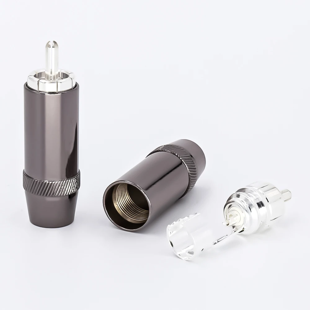 4 шт посеребренный аудио RCA разъем 8 мм кабель Серебряный разъем HIFI