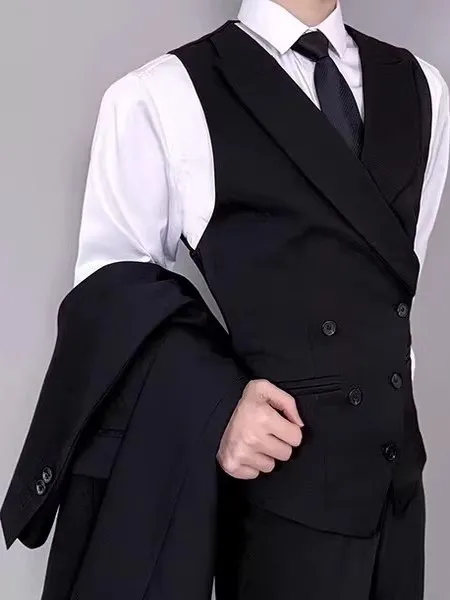 Trendy Gunlockless Vest Jacket Men's Sleeveless Waist-Cinching Outerwear Shirt Layering Business Casual Style  Color