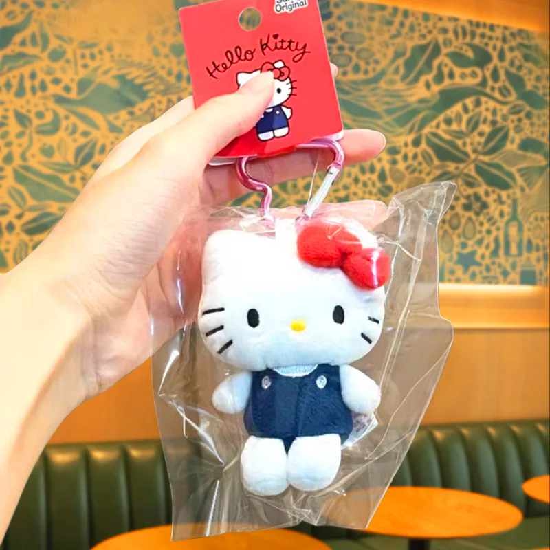 12ซม. Sanrio Hello Kitty ตุ๊กตายัดไส้นุ่มพวงกุญแจการ์ตูน Hello Kitty plushies กระเป๋าจี้เครื่องประดับเด็กผู้หญิงของขวัญของเล่นเด็ก