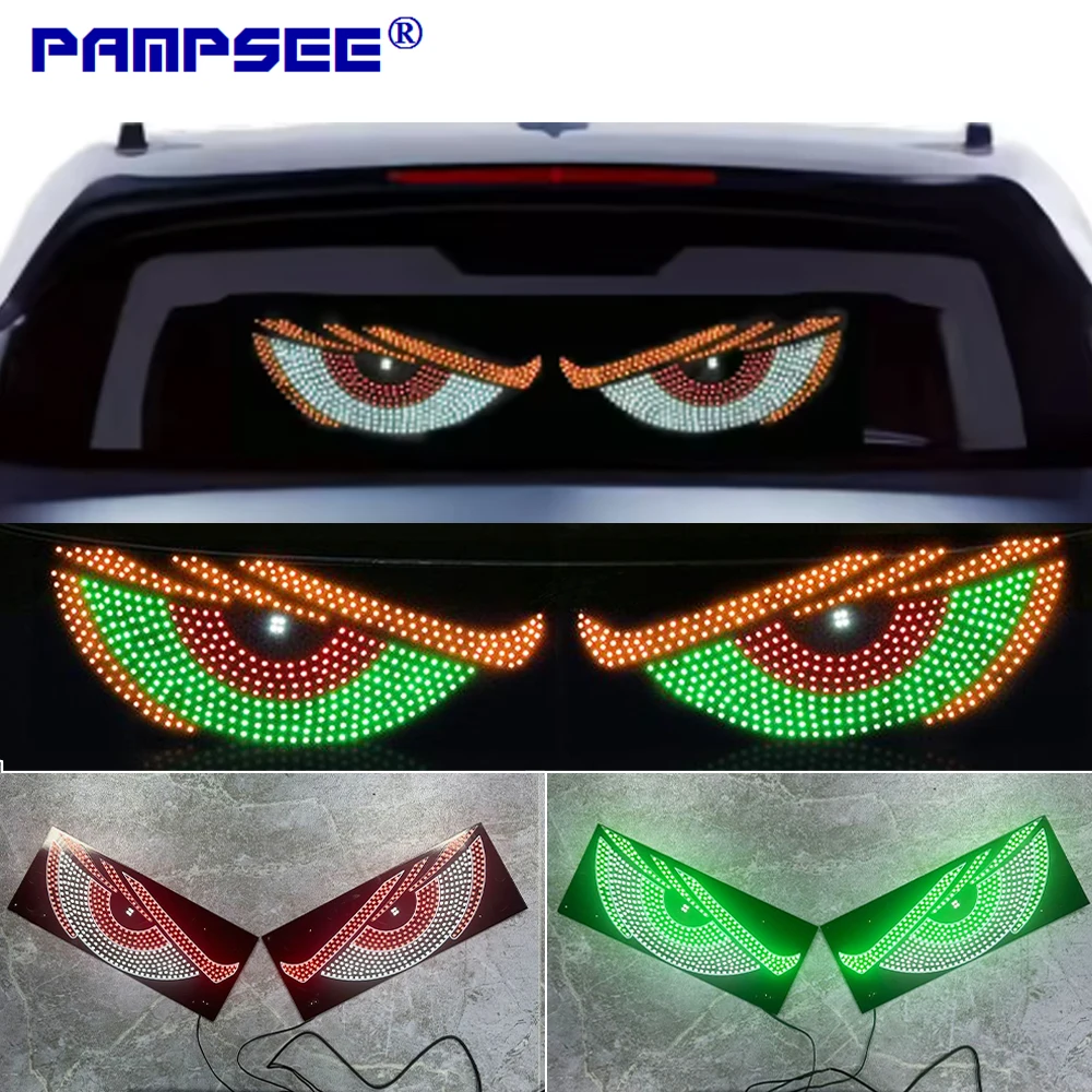 

2 шт. USB светодиодный динамический свет Devil Eyes с анимированными мигающими глазами демона GM передний и задний двойной динамический комплект освещения для автомобилей