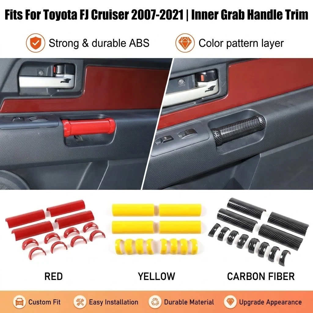 ABS 3 Type Car Door Inner Handle Protection Cover For Toyota FJ Cruiser 2007-2021 Door Grib Decorative Trim Car Accessories