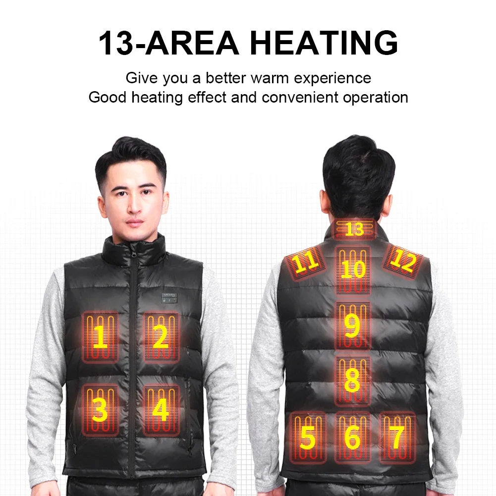 Heated Vest Down Jacket Men Women Winter Warm Coat USB Infrared Electric Heating Thermal Warm Vest