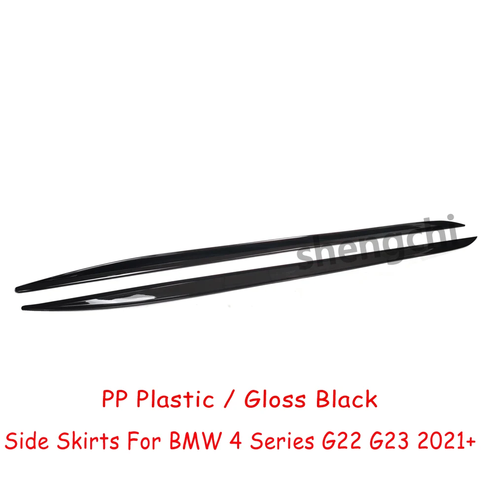 G22 G23 M Performance Style Gloss Black PP Plastic Side Skirt For BMW 4 Series G22 G23 Side Bumper Extensions M Sport 2021+