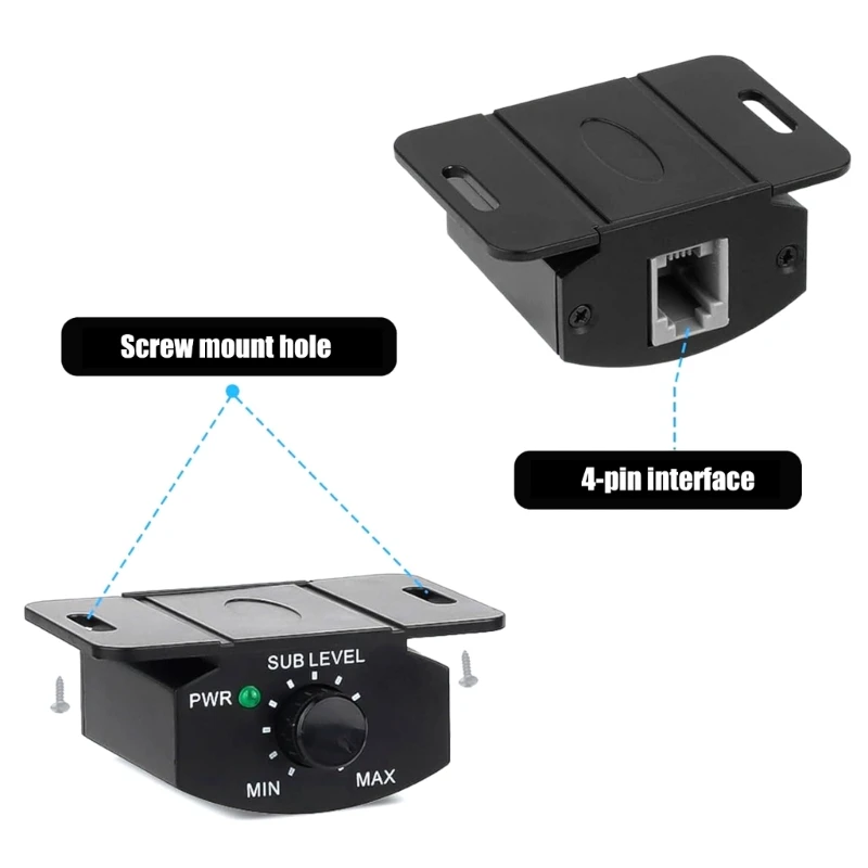 652F Auto Sound  Gains Control Knob General Amplifier Volumes Regulator with  Connection Dashboard Mountable Volumes Control