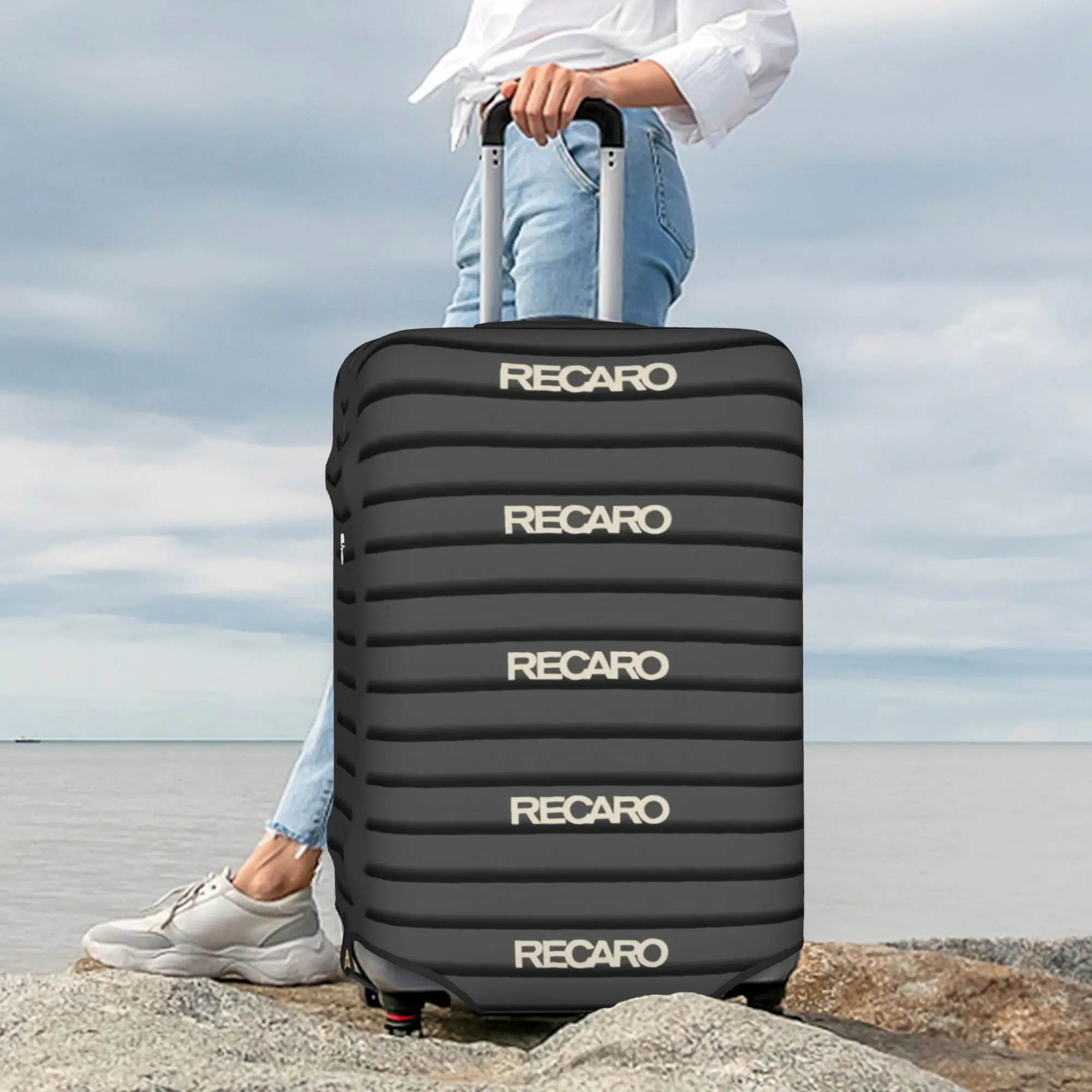 Custom Fashion Recaros Logo Luggage Cover Protector Elastic  Travel Suitcase Covers