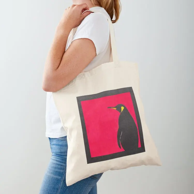 Emporer penguin surveying the pink kingdom Tote Bag Women's shopper bag Candy bags Lady bags Big bag women