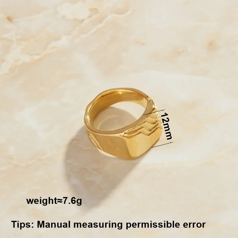 SOMMAR 2023 new hit Gold Plated size 6 7 8 female ring for female Fluid abstract art Seal Ring men ring charm