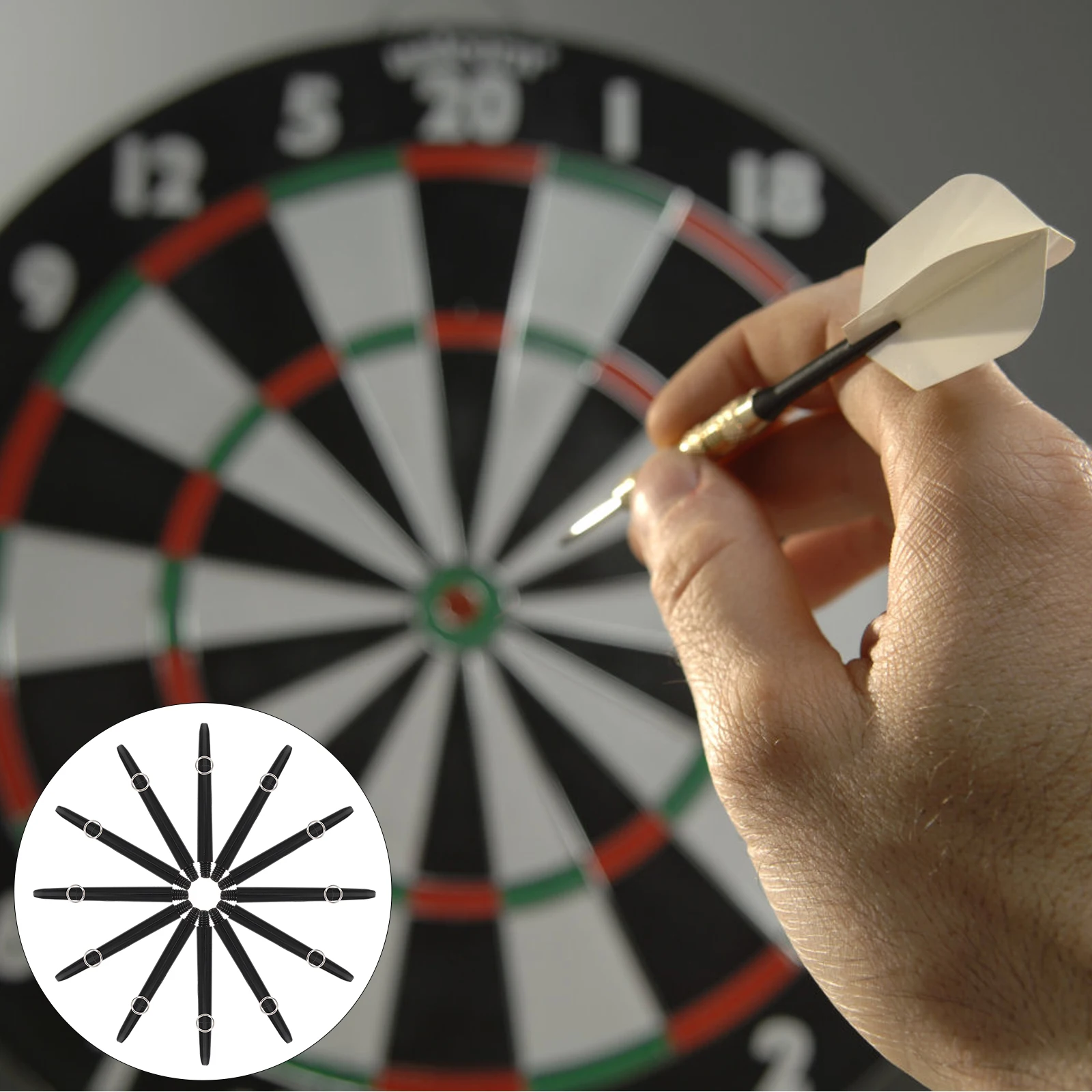 

50 Sets Professional Dart Shafts Accessories Lightweight Nylon Black