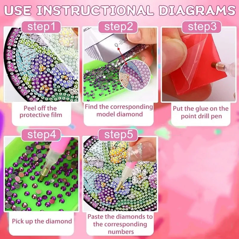 8 pieces/set of floral diamond painted coaster set with holder DIY coaster, beginner adult diamond art craft gift