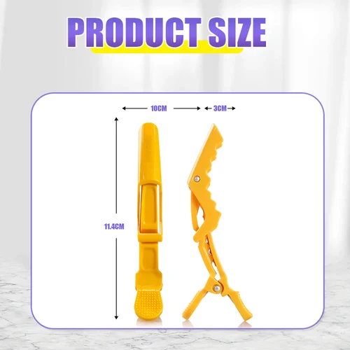 Imagen 2 del producto 6 uds. Pinzas de peluquería con agarre de pelo de cocodrilo colorido, pinzas para el pelo con flequillo, accesorios para el cabello con estilo de salón de peluquería, horquillas