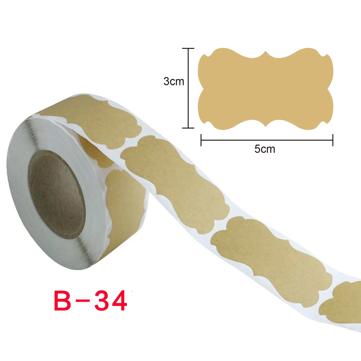 300pcs/lot Handmade Sticker Vintage Blank Kraft Label 3*5cm 1.2*2in Sticker DIY Hand Made For Gift Cake Baking Sealing Sticker