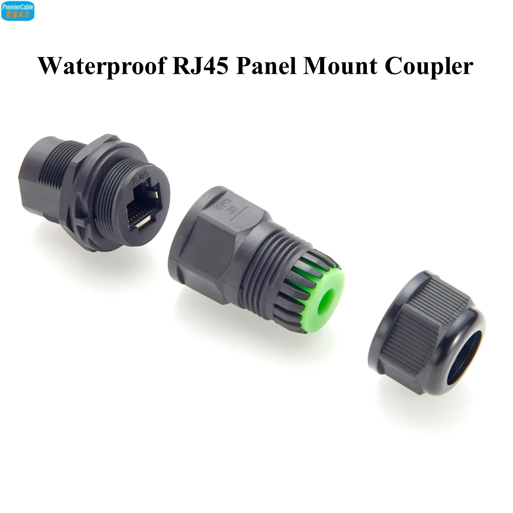 

Waterproof RJ45 Shielded Panel Mount Coupler IP67 Ethernet LAN Pass Through Connector Female to Female Bulkhead Adapter