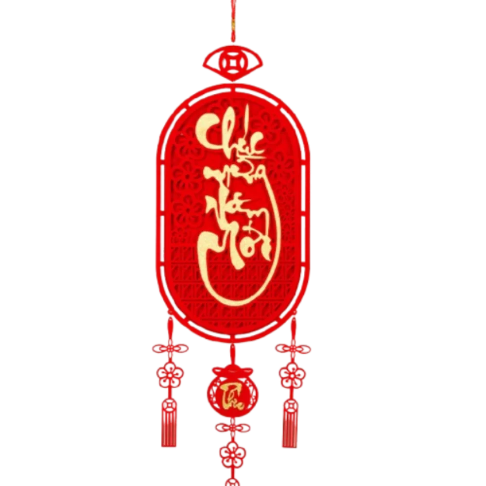 النمط الصيني الفيتنامية السنة الجديدة قلادة نعمة الكلمات التقليدية 2025 السنة الجديدة باب الزوجين مهرجان فيتنام زخرفة محظوظ