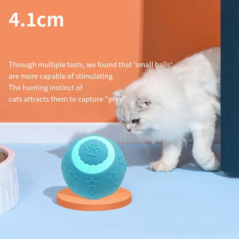 Smart Ball Cat Toy 2 Modes Rechargeable Cat Exercise Active Rolling Ball Toys Electric Cat Toys Interactive For Puppy Dog & Cats