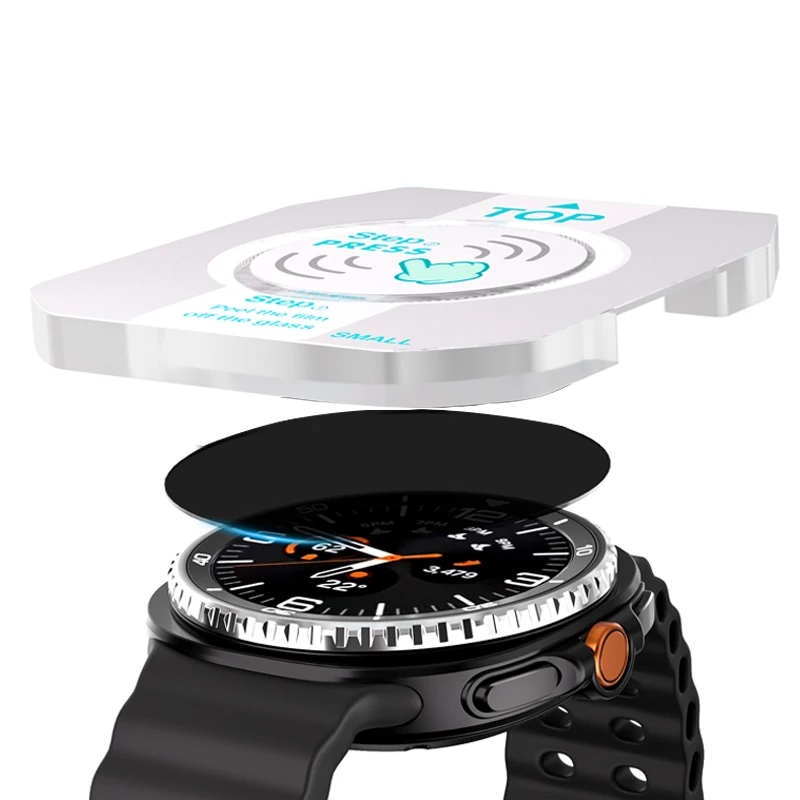 Privacy Tempered Glass For Samsung Galaxy Watch 8 40mm 44mm 8 Classic Cover Anti-Scratch Screen Protecto Tool Easy Install Kit