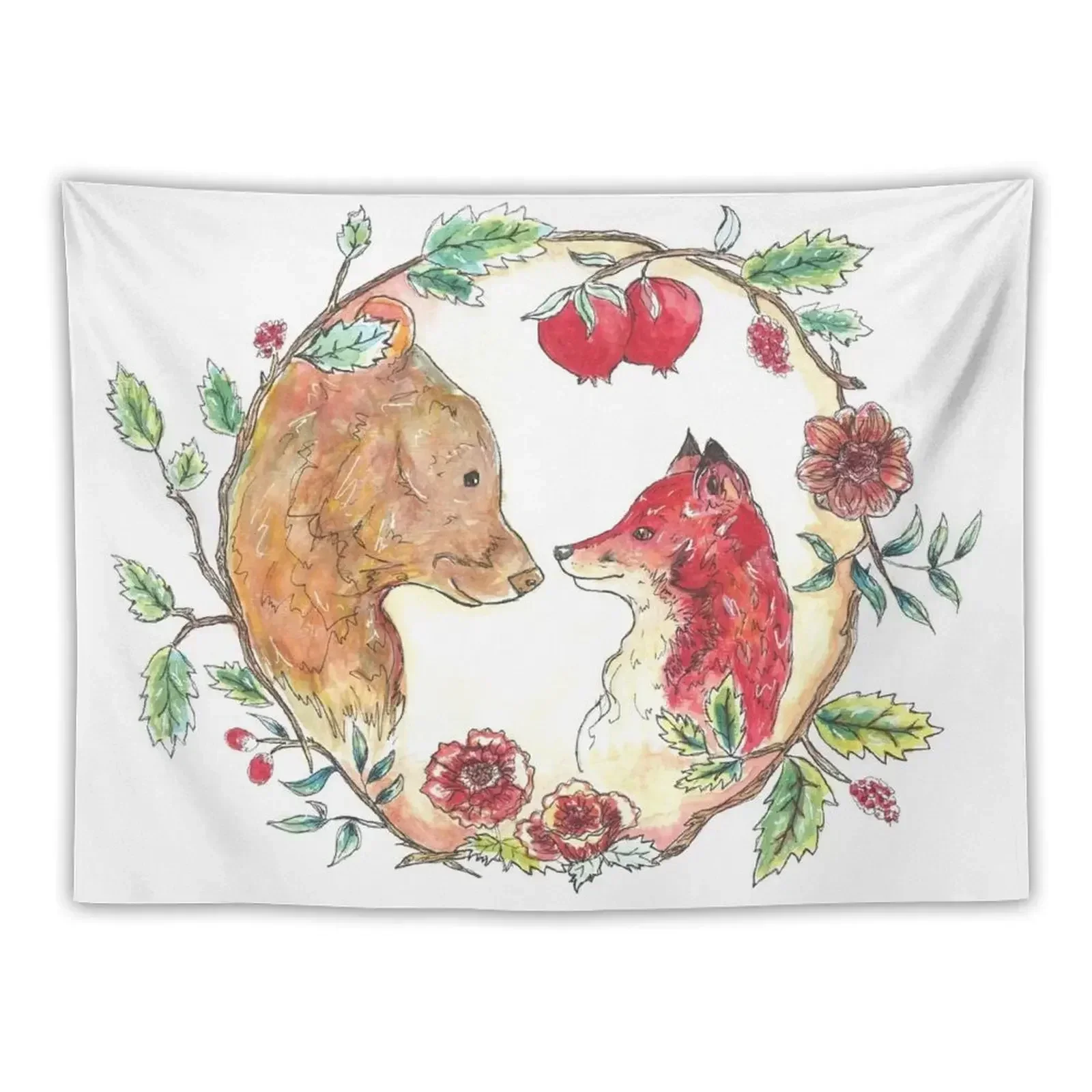 

The bear and the fox Tapestry Room Decor Aesthetic Room Design Tapestry