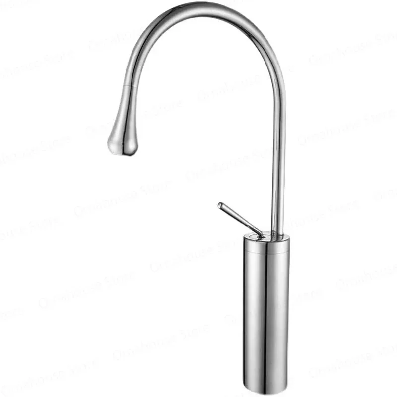 

All Copper Bathroom Cabinet Rotating Table Basin Faucet Water Droplet Design Hot And Cold Basin Faucet for Bathroom Balcony