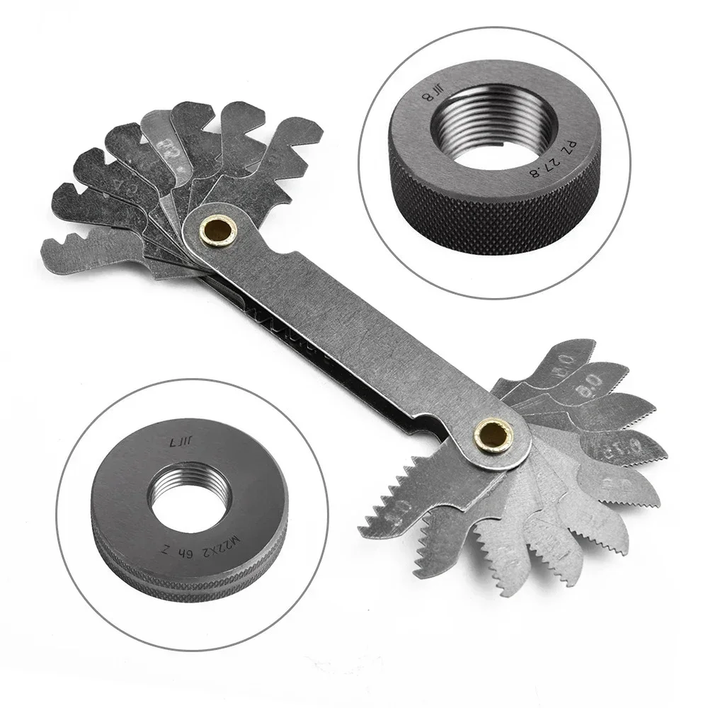 Ferramentas De Medição De Alta Precisão De Aço Inoxidável, Polegada Thread Plug Gear, Tooth Screw Pitch Scale, 6.7x1.7 cm, 55 60 Graus