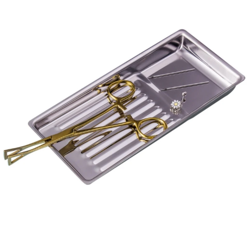 

Stainless Steel Dental Sterilization Tray Rectangular Disinfection Plate Placement Box Lab Disinfection Holder Organizer