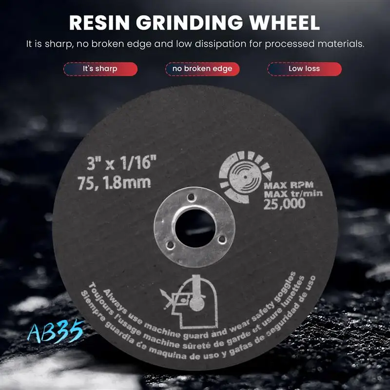 

AB35-15Pcs 3Inch 75Mm Cut Off Wheel Resin Cutting Disc Fiber Circular Saw Blades For Metal Cutting 75X1.6X10mm