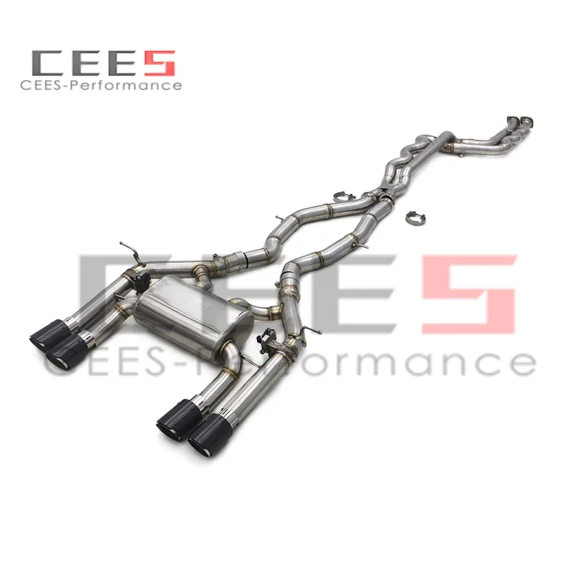 CEES Auto Exhaust Pipes for BMW M3 F80 M4 F82 3.0T 2014-2019 Valvetronic Muffler Stainless Steel Catback Equal Length Mid Pipes