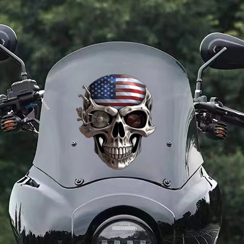 Skull Motorcycle Decals Waterproof Motorbike Tank Fender Cool Stickers for Bmw R1250gs Adventure Ktm Vespa Suzuki Yamaha Sticker
