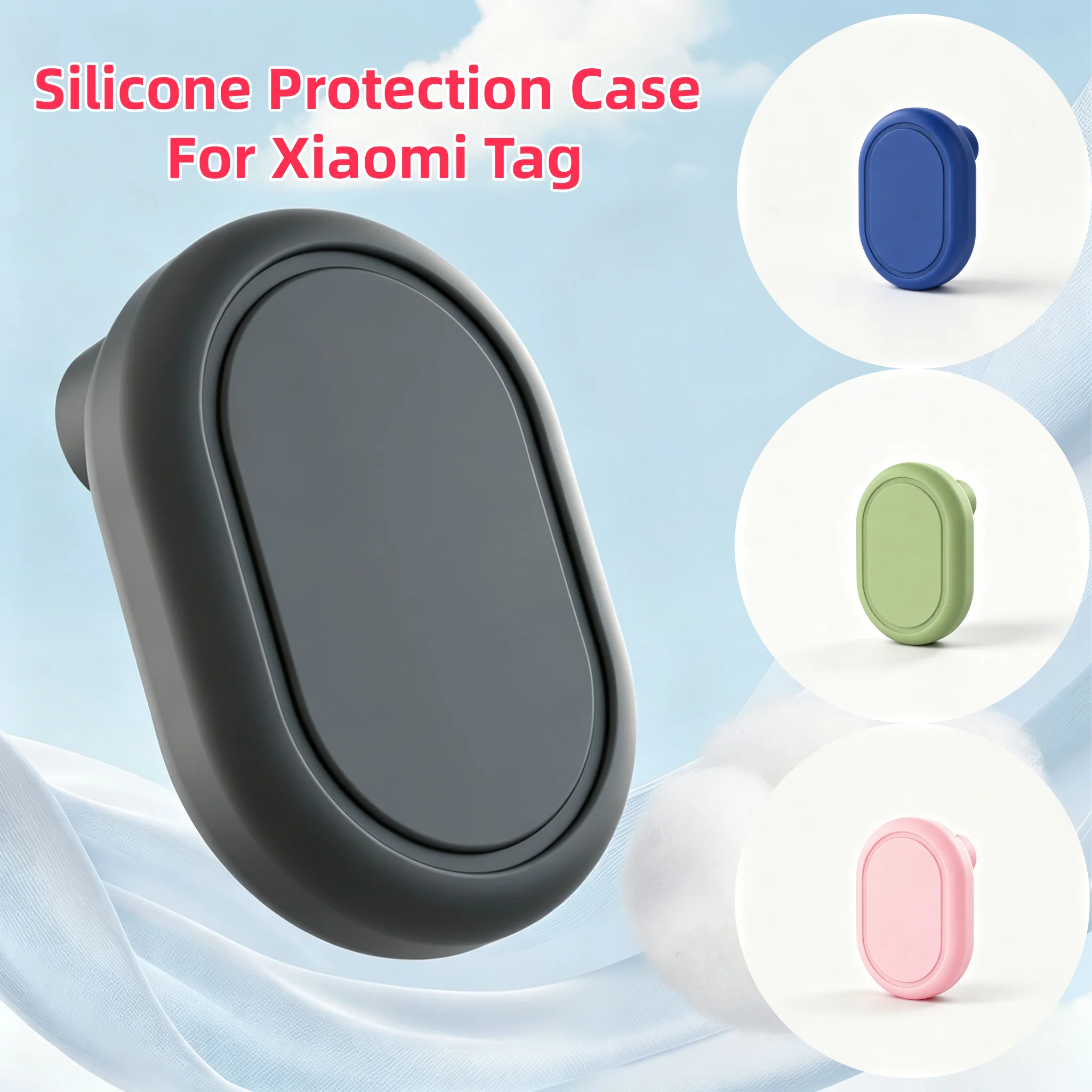 Silicone Protection Case with Pin for Xiaomi Tag Tracker Hidden Holder Clip Waterproof Cover for Kids Elderly Backpack Luggage