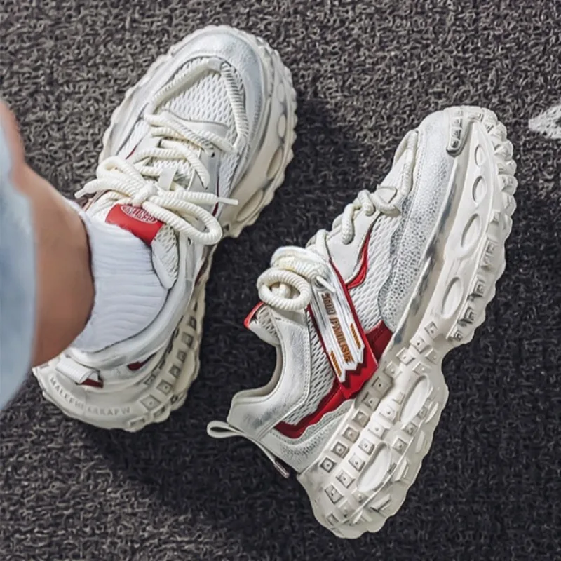 

Осень 2023, новая мужская модная тенденция, низкие кеды, повседневная обувь на толстой подошве, дышащие сетчатые удобные универсальные нишевые массивные кроссовки