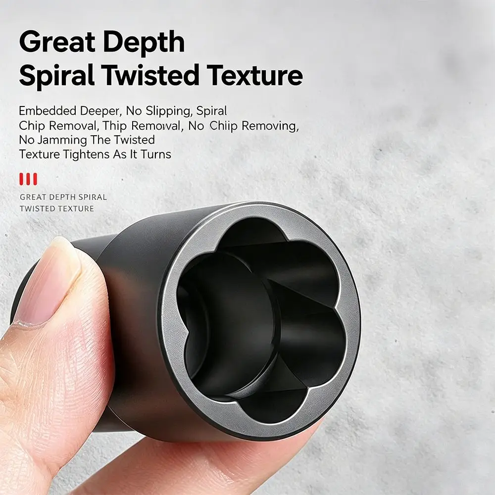 High-Hardness Lug Nut Remover 1/2 17-24mm High-Torque Damaged Bolt Extractor Nonslip Texture Bolt Extractor Tool