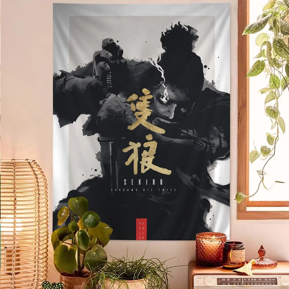 The Game SEKIRO Shadows Die Twice Printed Large Wall Tapestry Art Science Fiction Room Home Decor Decor Blanket