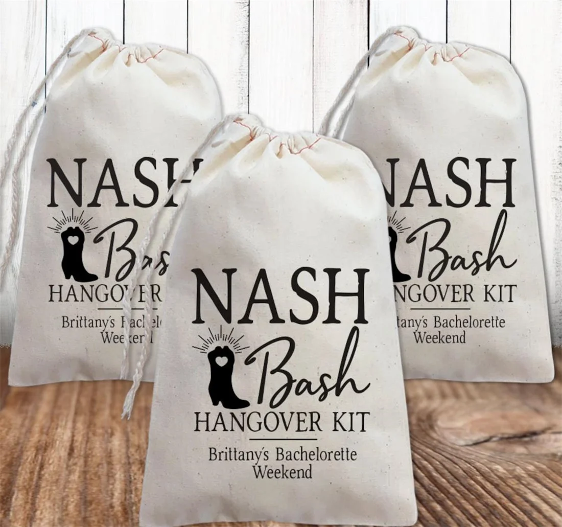 20pcs Nash Bash Hangover Kit Bags - Nashville Girls Trip Gift Bags - Let's Get Nashty Favor Bags - Nash Bachelorette Party Favor