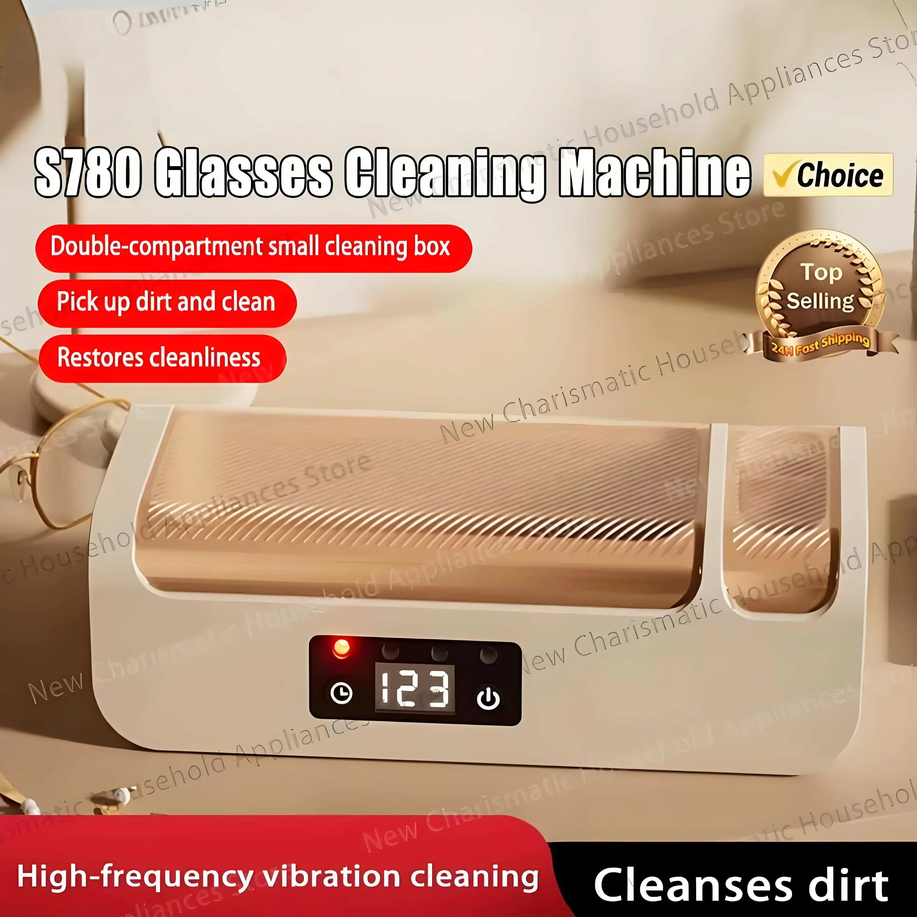 2025 NewUltrasonic Glasses Cleaning Machine Screen Display Ultrasound Jewelry Denture Cleaner High Frequency Ultrasonic