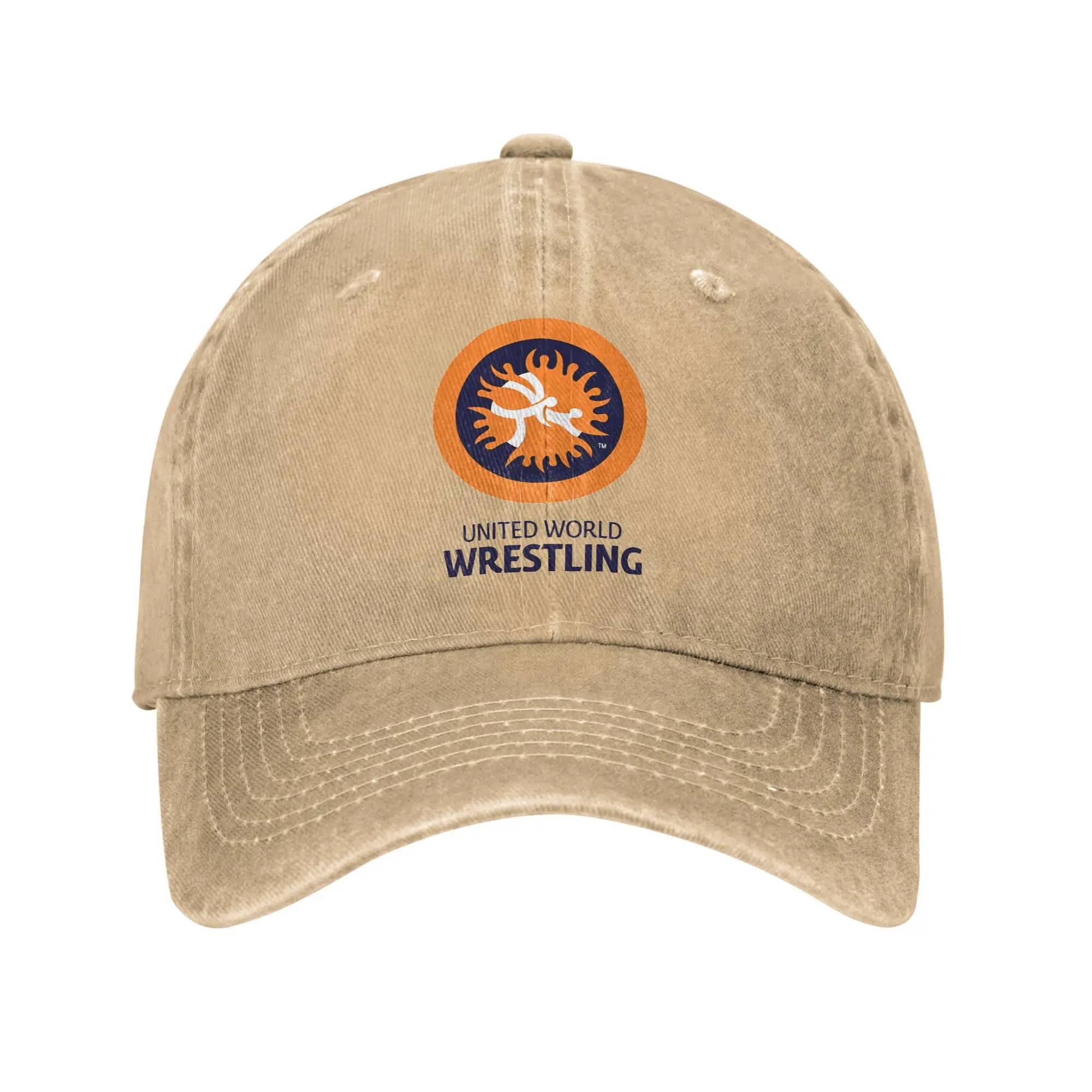 

United World Wrestling UWW Logo Sun Baseball Cap Casual Female Male Washed Hip Hop Hats Design Outdoor Sport Snapback Cap