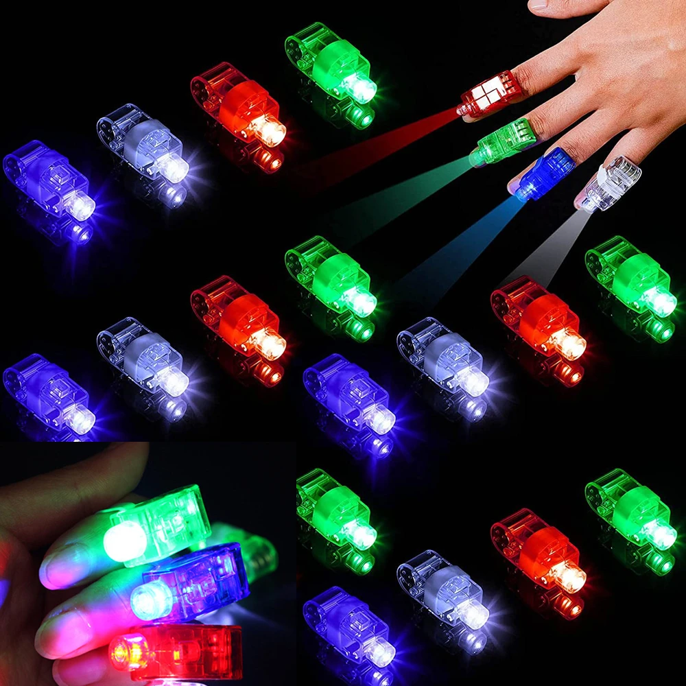 20-100PC LED Luminous Finger Lights Kids Birthday Wedding Celebration Party Favors Prom Decoration Halloween Carnival Party Gift